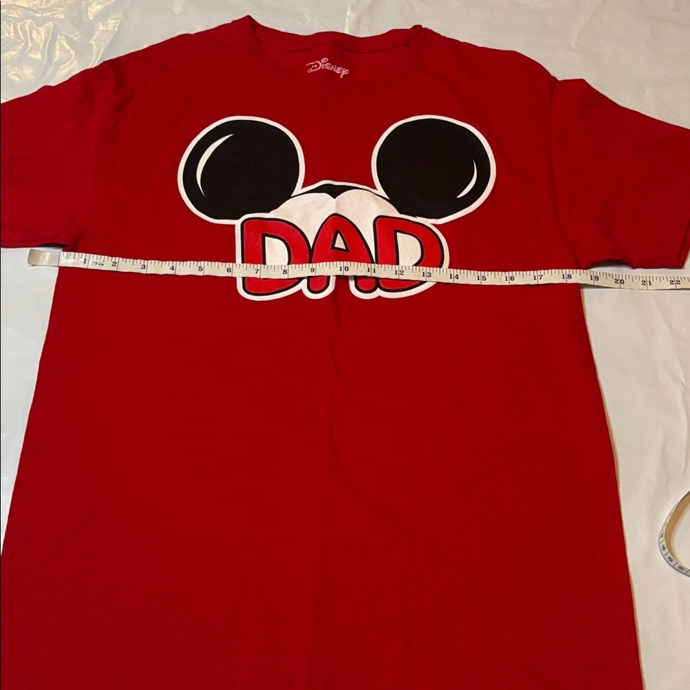 Disney Dad Mickey Mouse Ears Graphic Tee Red Men’s Medium - Picture 4 of 7